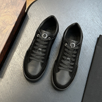 Chaussures de skate décontractées pour hommes, style luxe, artisanat original, en cuir véritable, à lacets, baskets quotidiennes, chaussures plates toutes saisons, artisanat original