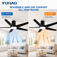 Ventilateur de plafond LED avec lumière, 5 pales en ABS, moteur BLDC, 36, 46, 56 pouces, pour villas, salons, restaurants, écoles - Fabrication OEM ODM