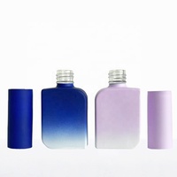 Flacon de vernis à ongles en gel UV bleu rose, design tendance, en verre, 15 ml, flacon vide pour vernis à ongles en gel