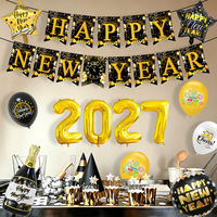 Décorations de fête du Nouvel An 2027, ballons du Nouvel An, arrangement de scène du réveillon du Nouvel An, ballons en latex