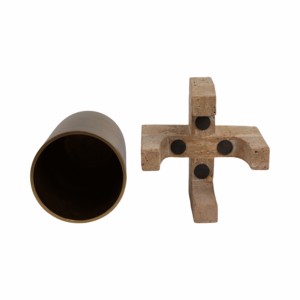 Vaso in metallo con base in travertino per l'arredamento di casa, soggiorno, camera da letto, ufficio. - Product Image 6