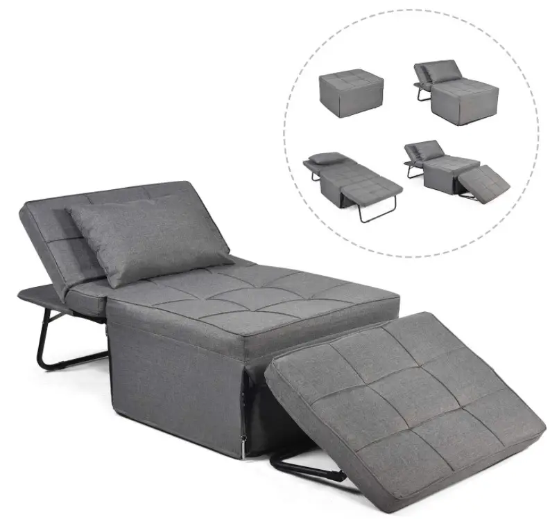 Salon çekyat katlanır ayarlanabilir zemin şezlong uyuyan Futon yatak koltuk sandalye içinde yastık