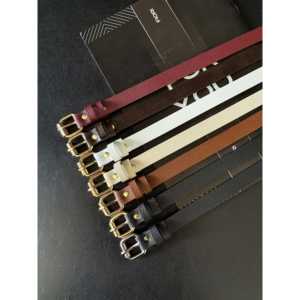 Cinturón Delgado para Mujer con Hebilla Cuadrada, Cuero PU, Hebilla de Aleación Informal, Múltiples Opciones de Color - Product Image 1