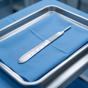 6flowers Manche de scalpel chirurgical certifié CE ISO avec échelle de mesure, en acier inoxydable de haute qualité, longueur 12,75 cm, pour usage chirurgical - Product Image 2