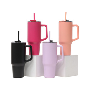 Stainless Steel Tumbler 30 Oz With Handle And Straw For Travel And Outdoor Use - Product Image 2