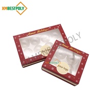 Boîte d'emballage en papier de chocolat à la truffe imprimée personnalisée pour les boîtes cadeaux de bonbon et dessert avec fenêtre transparente