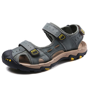 Sandales de plage en caoutchouc pour hommes, sports d'extérieur, bout fermé, cuir de vachette, OEM, pour hommes - Product Image 6