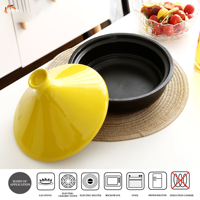 Casserole en céramique moderne XL, ustensile de cuisson marocain Taji, pot à tajine en céramique avec revêtement céramique, design minimaliste et couvercle
