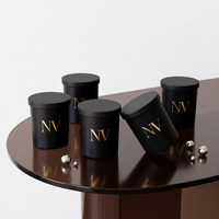 Wadah Lilin Kaca Iridescent 220ml 315ml 420ml Bulat, Dapat Digunakan Kembali, dengan Tutup Kayu
