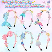 Bandeau licorne kit de bricolage pour filles 6 pièces ensemble de bandeaux créatifs en tissu doux non toxique cadeau d'anniversaire pour les 3-8 ans