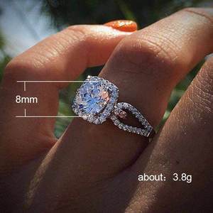 Anillo de Dedo de Circonio Brillante para Mujer, Joyería de Mano Elegante y Moderna para Uso Diario - Product Image 2