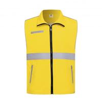 Gilet de sécurité pour bénévoles OEM en polyester anti-plis avec bande réfléchissante, vêtement de travail personnalisable avec logo
