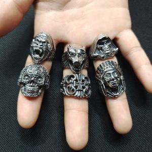 VAF Anel ayı Caveira Bague Tete De Mort Anillos De Calabera Calavera paslanmaz çelik pençe Goth gotik kafatası iskelet erkek yüzük - Product Image 4