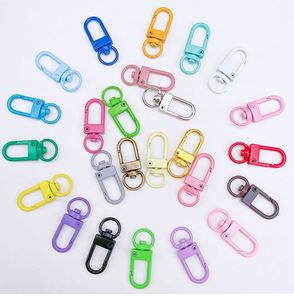 Porte-clés en métal de haute qualité avec boucle pour chien, peinture couleur bonbon lisse, mousquetons pivotants, accessoires de sac DIY - Product Image 1