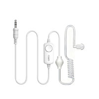 Earphone Anti Radiasi 3.5mm Putih Single Earphone Dengan Mic untuk Ponsel Headset Headphone Kabel Air Tube
