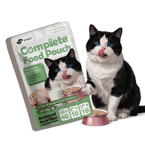 Pâtée Complète en Sachet Doypack OEM/ODM pour Chats – Friandises Nutritives 100g/sachet Saveur Thon+Morue – Aliment Humide pour Chats en Sachet - Product Image 1