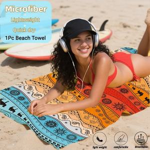 <span class=keywords><strong>Serviette</strong></span> de plage personnalisée à imprimé floral intégral, <span class=keywords><strong>serviette</strong></span> de plage en <span class=keywords><strong>microfibre</strong></span> recyclée, logo personnalisé, <span class=keywords><strong>serviette</strong></span> à séchage rapide, sans sable de plage - Product Image 1