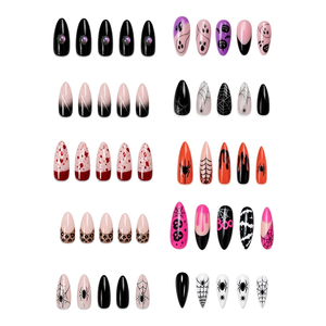 Halloween Künstliche Fingernägel Großhandel 24 Stück Wiederverwendbare Aufklebenägel Horror-Party Individuelle Nagelkunst - Product Image 1