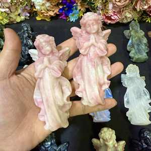 Figurine d'ange sculptée à la main en cristal naturel, pour la guérison par le Reiki et la décoration intérieure, fournisseur en gros de haute qualité - Product Image 4