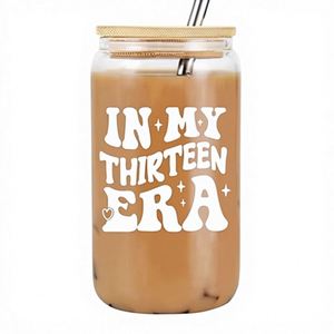 Verre à café transparent personnalisé VivaJoy – Cadeau de mariage souvenir pour la mariée et le couple, design moderne, incassable - Product Image 3