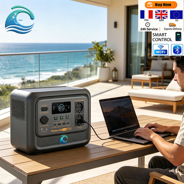 TC 1000W LiFePO4 MPPT Solar Generator Pure Sine Wave Home & Car Use Portable Power Station with Jump Starter and Cigar Lighter