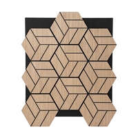 Panel Acústico Decorativo de Chapa de Madera PET, Panel de Pared Absorbente de Sonido con Revestimiento de Poliéster, Decoración Acústica Interior