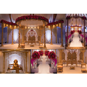 Impresionante Mandap de Madera Artesanal para Bodas, Mandap de Madera Hindú Glamuroso para Bodas en Estados Unidos, Mandap de Madera Tallada para Bodas Indias, Nueva York - Product Image 1