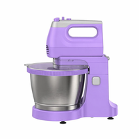 Batteur sur socle électrique classique avec 5 vitesses, 300W, bol mélangeur en acier inoxydable, accessoires pour mélangeur à gâteau pour usage domestique