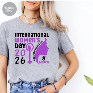 T-shirt per la Giornata Internazionale della Donna 2026, da donna, casual, in cotone, con stampa floreale, girocollo, manica corta, vestibilità regolare, primavera estate - Product Image 1