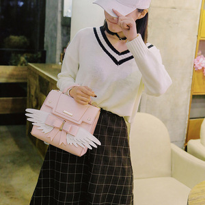 Sac à main en bandoulière avec ailes d'ange tendance, vente en gros, décoration mignonne, vente en gros, cuir PU, sac à bandoulière rose mignon pour femme - Product Image 2
