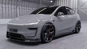 ชุดแต่งคาร์บอนไฟเบอร์สำหรับ Tesla Model Y คุณภาพสูง ใหม่เอี่ยม 100% แบบยึดติดด้วยสกรู  ประกอบด้วยลิ้นกันชนหน้า ดิฟฟิวเซอร์ สปอยเลอร์ สเกิร์ตข้าง และกันชน - Product Image 3