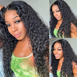 Perruque bouclée birmane densité 250, cheveux humains, perruque frontale en dentelle Deep Wave 13x4 HD transparente, perruques brésiliennes en cheveux humains pré-épilées - Product Image 2