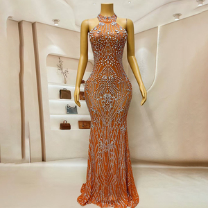 Novance Y4451 Fournisseur en vogue Robe de bal sirène avec strass Robe de bal avec traîne Robes rouges pour femmes Soirée élégante - Product Image 4