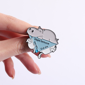 Broches de Esmalte con Diseño de Animales Españoles, Pin de Solapa con Dibujos Animados de Hipopótamo, Tenusa y Gato, Joyería al por Mayor - Product Image 4