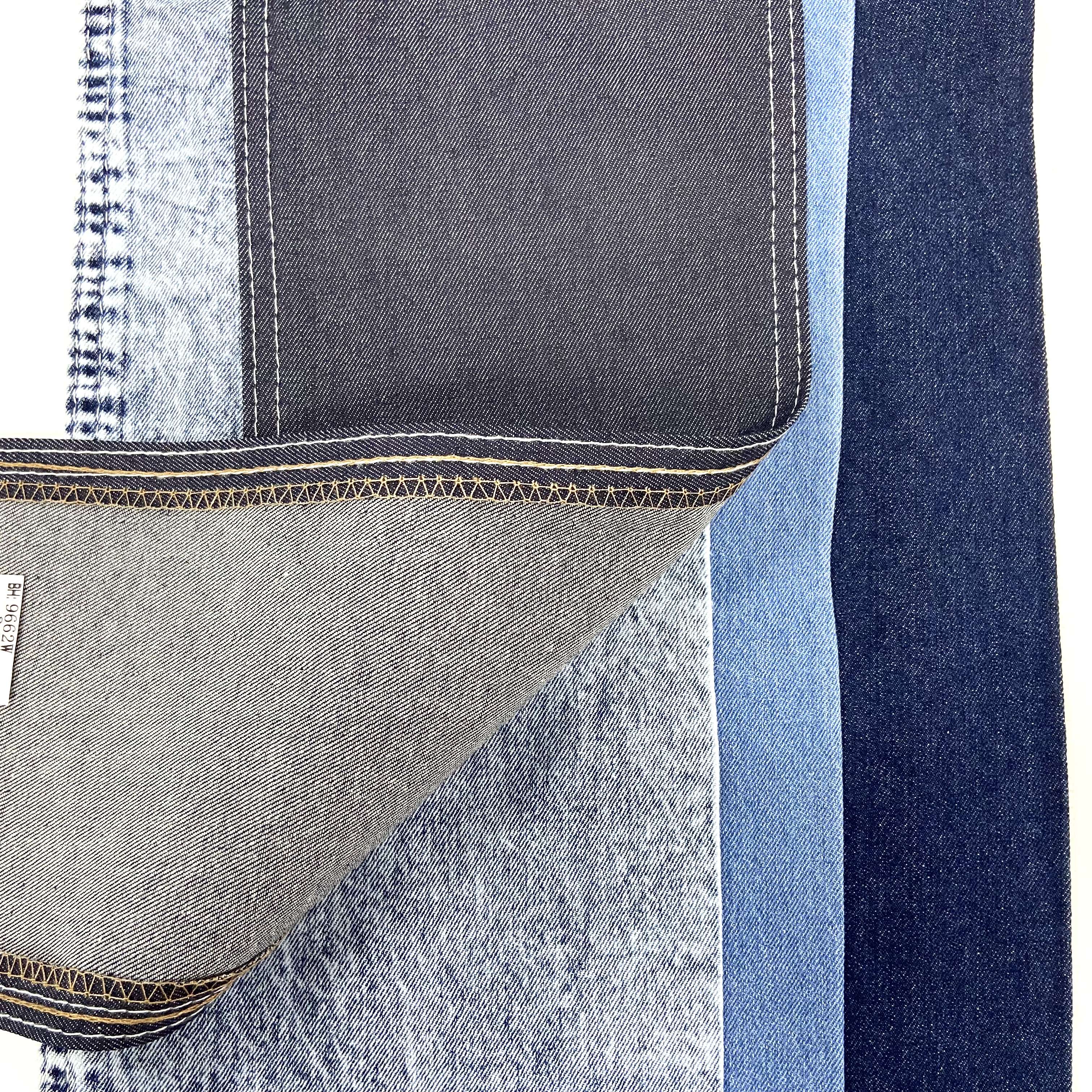 Foshan Factory Direct 97%Cotton 3%Viscose 238gsm 170cm Twill OE Dark Blue Rigid Denim Fabric for Jeans