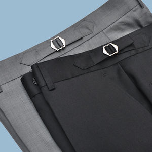 Business semplice nero Micro <span class=keywords><strong>elastico</strong></span> lana da uomo pantaloni di regolazione fibbia sottile piedi stretti pantaloni formali per uomo - Product Image 4