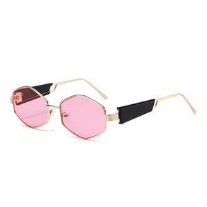 New Metal Light Weight UV400 <b>Square</b> Full Rim Fashion Personalized Diamond Gold Colored Outdoor Beach <b>Sunglasses</b> - Product Image 3