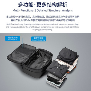 Kingsons Business Backpack 20-35L Waterproof Interior Zipper Pocket Travel Storage Bag - Product Image 4