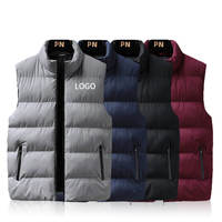 Gilet matelassé d'hiver en gros, veste sans manches décontractée en duvet pour homme, gilet matelassé décontracté à fermeture éclair intégrale