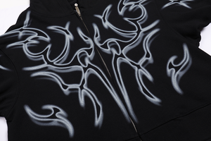 Felpa con Cappuccio Punk <span class=keywords><strong>Mohican</strong></span> Y2K Hip Hop Streetwear per Uomo - 100% Cotone Vestibilità Ampia Primavera Logo Personalizzato Stampato - Product Image 5