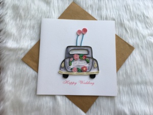 Carte en quilling 3D faite à la main, motif de fleur en papier complexe, carte de vœux artistique pour les anniversaires et les célébrations spéciales - Product Image 1