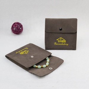 Custom logo Velvet Jewelry <b>Bag</b> Gift Packaging Pouch <b>Bag</b> <b>Mini</b> Faux Suede Zipper Pouch for Jewelry with logo - Product Image 3