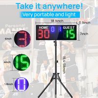 Tableau de score portable YIZHI pour padel, affichage LED AD, mode tie-break, compteur de points de tennis avec trépied et télécommande montre-bracelet