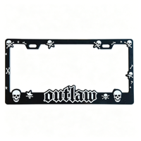 Cadre de plaque d'immatriculation en métal personnalisé, support de plaque gothique en forme de crâne, cadre de plaque d'immatriculation en aluminium noir pour la décoration automobile