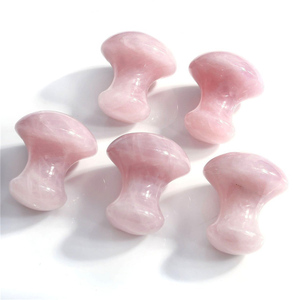 Face <span class=keywords><strong>care</strong></span> facial slimming natural rose quartz crystal <span class=keywords><strong>jade</strong></span> mushroom massage stone tool - Product Image 1