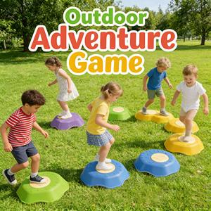 Balance-Trainingssteine Rutschfeste Balance-Blöcke Trittsteine Kinder-Sensorikspielzeug Indoor/Outdoor Sporttrainingssets - Product Image 3