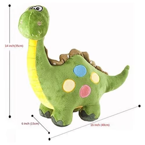 Premium cuello largo <span class=keywords><strong>Mini</strong></span> extremidades de pie relleno <span class=keywords><strong>Dino</strong></span> Plushie decoración de la habitación del Niño Accesorios de juego de batalla 16 pulgadas dinosaurio verde juguete chico - Product Image 2
