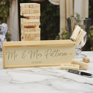 Équilibrage bâtiment blocs empilables fête boissons jeu jouets tour de tumbling blocs en bois <span class=keywords><strong>livre</strong></span> d'or décoration de mariage cadeaux - Product Image 2