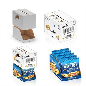 Caja de Exhibición Promocional de Cartón Corrugado Perforado para Refrigerios, Reciclable, con Bandeja Desprendible PDQ, Embalaje Listo para Exhibición en Supermercados - Product Image 1