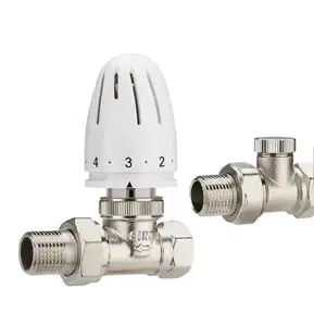 Nickel Plating Brass Radiator Valve Thermostatic Water Flow Control Home Floor Heating Hvac Radiator Valve